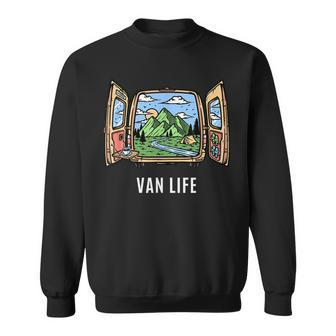 Van Life Mountain Scene Camper Hiker And Nomad Travelers Sweatshirt - Seseable
