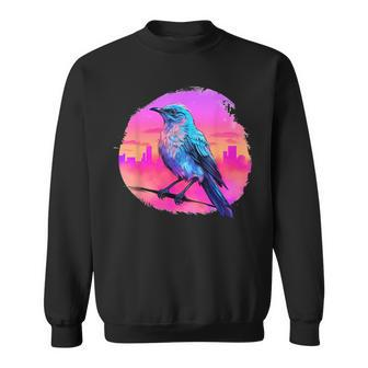 Vaporwave Aesthetic Northern Mockingbird Sweatshirt | Mazezy