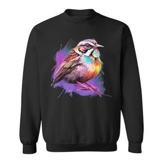 Vaporwave Aesthetic White Throated Sparrow Sweatshirt | Mazezy