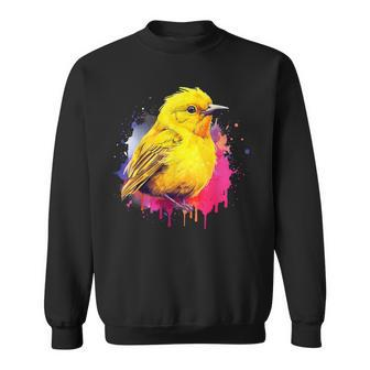 Vaporwave Aesthetic Yellow Warbler Sweatshirt | Mazezy