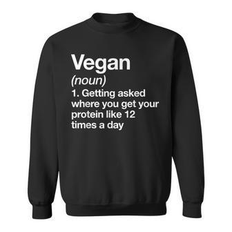 Vegan Definition Sports Workout Gym Sweatshirt | Mazezy