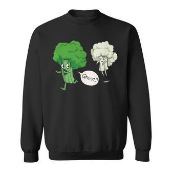 Vegan Horror Story Ghost Broccoli Broccoli Sweatshirt | Mazezy