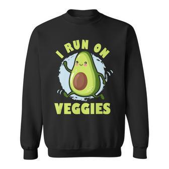 Vegan Marathon Running Run On Veggies Vegan Sweatshirt - Monsterry