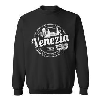 Venice With Gondolier Italy Carnival Vintage Souvenir Sweatshirt | Mazezy