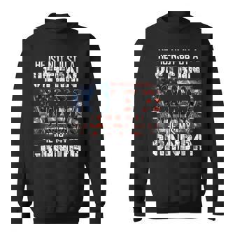 Veteran He Is My Grandpa American Flag Veterans Day Gift Sweatshirt | Mazezy