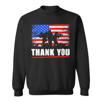 Veteran Vets Thank You Military American Flag Soldier Memorial Veterans Sweatshirt - Monsterry CA