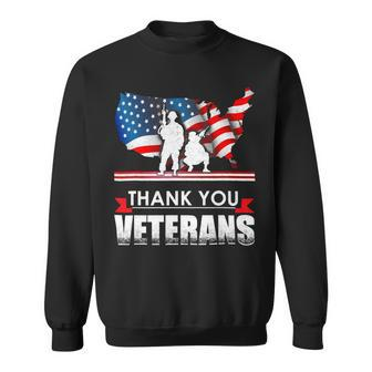 Veteran Vets Thank You Veterans American 280 Veterans Sweatshirt - Monsterry CA