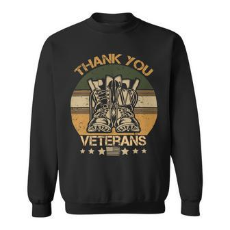 Veteran Vets Thank You Veterans Combat Boots Veteran Day American Flag 2 Veterans Sweatshirt - Monsterry