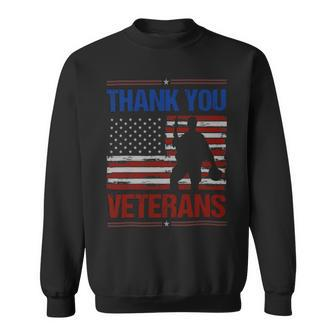 Veteran Vets Thank You Veterans Service Patriot Veteran Day American Flag 3 Veterans Sweatshirt - Monsterry