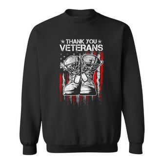 Veteran Vets Thank You Veterans Shirts Veteran Day Boots Usa Flag Dad 346 Veterans Sweatshirt - Monsterry UK