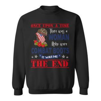 Veteran Vets There Was A Woman Who Wore Combat Boots Lady Veteran 2 Veterans Sweatshirt - Monsterry UK