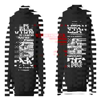 Veteran Vets Us Army Veterans Being Veteran Papa Fathers Day Dad Men 242 Veterans Sweatshirt - Monsterry