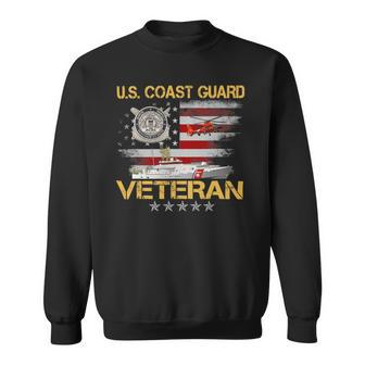 Veteran Vets US Coast Guard Veteran Flag Vintage Veterans Day Mens 150 Veterans Sweatshirt - Monsterry