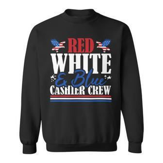 Veteran Vets Us Flag Red White Blue Cashier Crew Veterans Sweatshirt - Monsterry CA