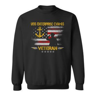 Veteran Vets Uss Enterprise Cvn65 Aircraft Carrier Veteran Flag Vintage Veterans Sweatshirt - Monsterry