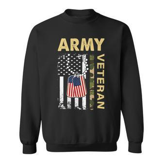Veteran Vets Vintage Army Veteran Day American Flag Women Men Veterans Sweatshirt - Monsterry DE