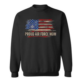 Veteran Vets Vintage Proud Air Force Mom American Flag Veteran Gift Veterans Sweatshirt - Monsterry AU