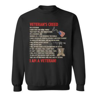 Veterans Creed Im A Veteran Proudly And Now Standby Sweatshirt | Mazezy
