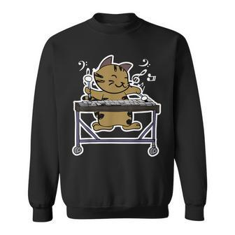 Vibraphone Playing Kitty Cat Jazz Cat Marimba Sweatshirt | Mazezy