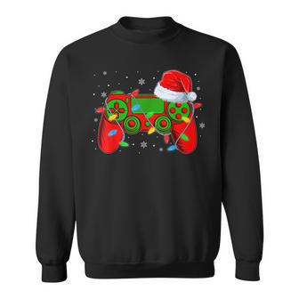 Video Game Controller Christmas Santa Hat Gamer Boys Sweatshirt - Seseable
