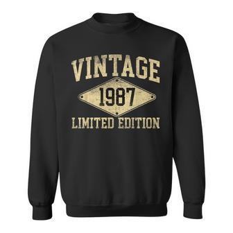 Vintage 1987 Limited Edition Year Of Birth Birthday Sweatshirt | Mazezy