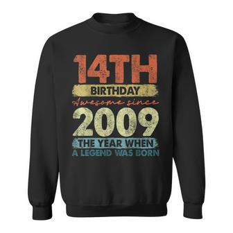 Vintage 2009 14 Year Old Gifts Limited Edition 14Th Birthday Sweatshirt - Monsterry