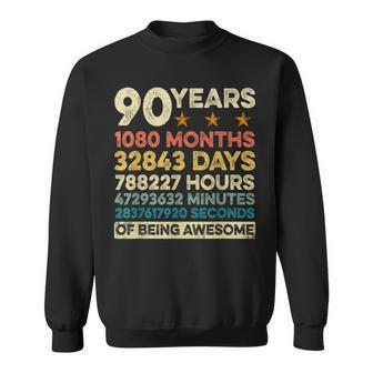 Vintage 90Th Birthday 90 Years Old 1080 Months Sweatshirt - Thegiftio UK
