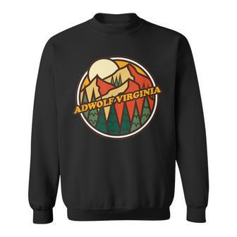 Vintage Adwolf Virginia Mountain Hiking Souvenir Print Sweatshirt | Mazezy