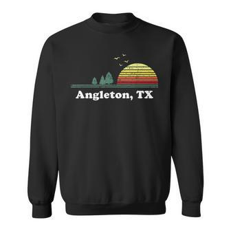 Vintage Angleton Texas Home Illustration Souvenir Print Sweatshirt | Mazezy