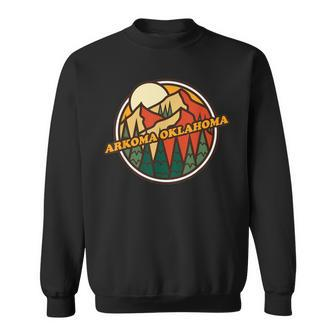 Vintage Arkoma Oklahoma Mountain Hiking Souvenir Print Sweatshirt | Mazezy