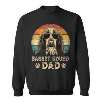 Vintage Basset Hound Dad Dog Lovers Fathers Day Sweatshirt | Mazezy