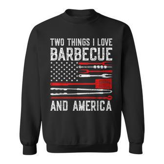 Vintage Bbq America Lover Us Flag Bbg Cool American Barbecue  Sweatshirt