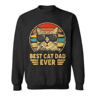 Vintage Best Cat Dad Ever Sunglasses Cat Father Day Bump Fit Sweatshirt | Mazezy