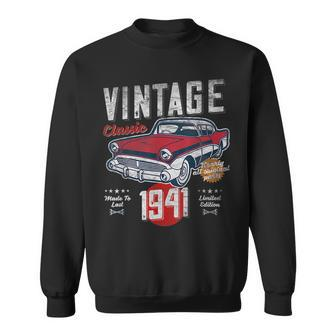 Vintage Born 1941 80Th Birthday 1950S Classic Car 80Th Birthday Funny Gifts Sweatshirt | Mazezy