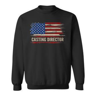 Vintage Casting Director American Flag Job Gift Sweatshirt | Mazezy