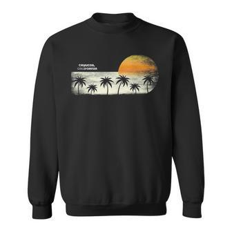 Vintage Cayucos Ca Ocean Sunset And Palm Trees Sweatshirt | Mazezy