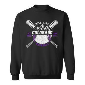 Vintage Colorado Rocky Mountains Retro Baseball Fan Sweatshirt - Seseable