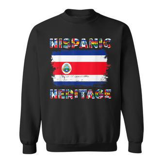 Vintage Costa Rica Costa Rican Flag Hispanic Heritage Month Sweatshirt | Mazezy