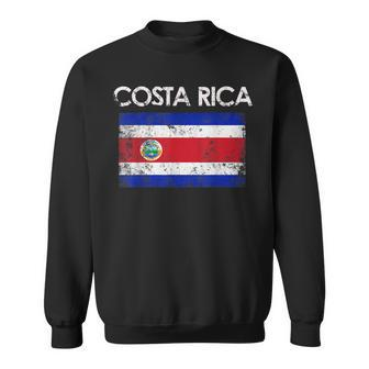 Vintage Costa Rica Rican Flag Pride Gift Sweatshirt | Mazezy