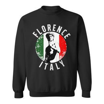 Vintage David Sculpture In Florence Tuscany With Italy Flag Sweatshirt | Mazezy
