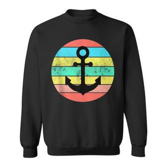 Vintage Distressed Nautical Anchor Boating Cute Retro Style Sweatshirt | Mazezy
