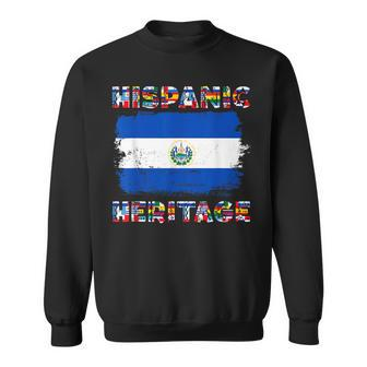 Vintage El Salvador Salvadorean Flag Hispanic Heritage Month Sweatshirt | Mazezy DE