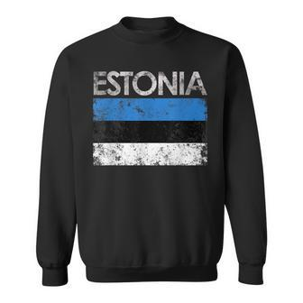 Vintage Estonia Estonian Flag Pride Gift Sweatshirt | Mazezy