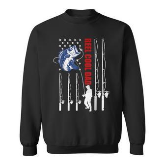 Vintage Fishing Dad Usa Flag Reel Cool Dad Fathers Day Gift For Mens Sweatshirt | Mazezy