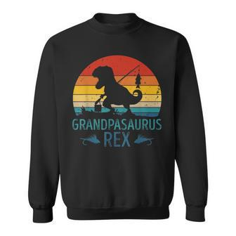 Vintage Fishing Grandpasaurus Dinosaur Rex Grandpa Saurus Gift For Mens Sweatshirt | Mazezy