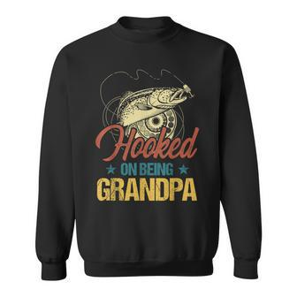 Vintage Fishing Hooked On Being Grandpa For Father Day Gift For Mens Sweatshirt | Mazezy