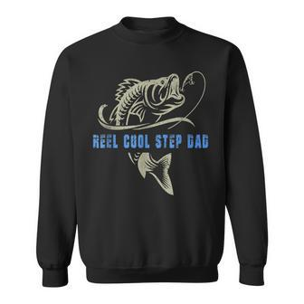 Vintage Fishing Reel Cool Step Dad Funny Fish Fathers Day Sweatshirt - Seseable