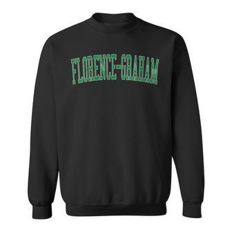 Vintage Florence-Graham Ca Distressed Green Varsity Style Sweatshirt | Mazezy