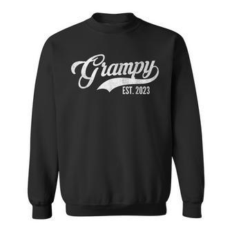 Vintage Grampy Est 2023 First Time Grandpa Fathers Day Gift Gift For Mens Sweatshirt | Mazezy