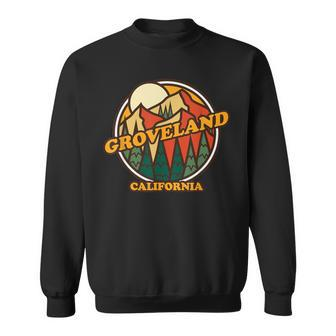 Vintage Groveland California Mountain Hiking Souvenir Print Sweatshirt | Mazezy